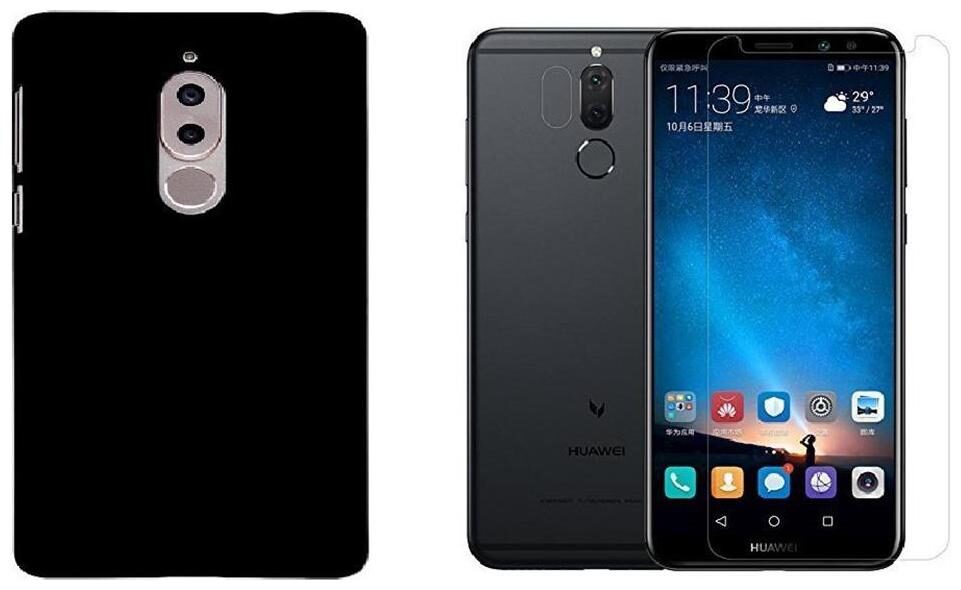 

Mascot max back cover black with tempered glass for Honor 9i