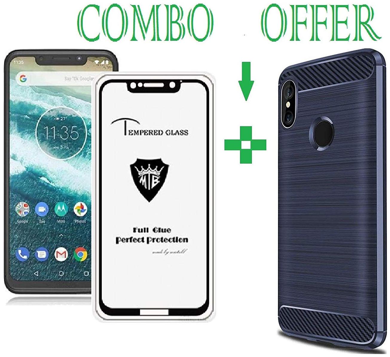 

Mascot max Back Cover For Motorola Moto One power With Screen Guard (Black)