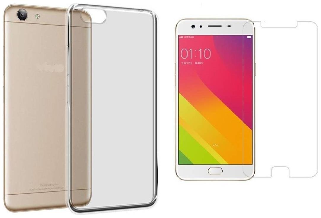 

Mascot max back cover (Transparent) with tempered glass for Oppo F3 plus