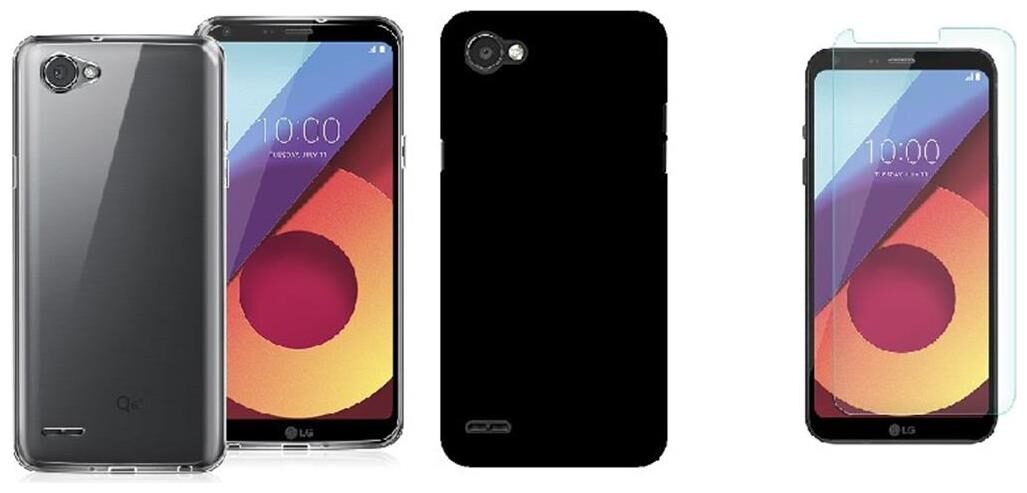 Mascot max back cover black and Transparent with tempered glass for LG Q6