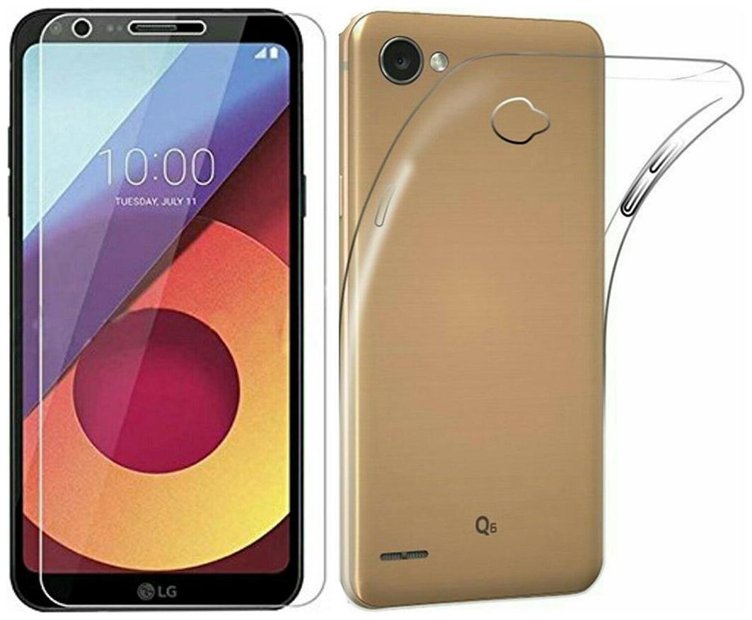 

Mascot max Back Cover With Tempered Glass For LG Q6 (Transparent)