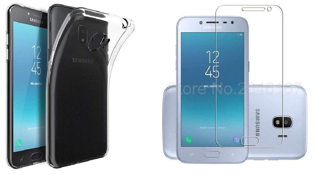 

Mascot max back cover transparent with tempered glass for samsung galaxy J2 2018