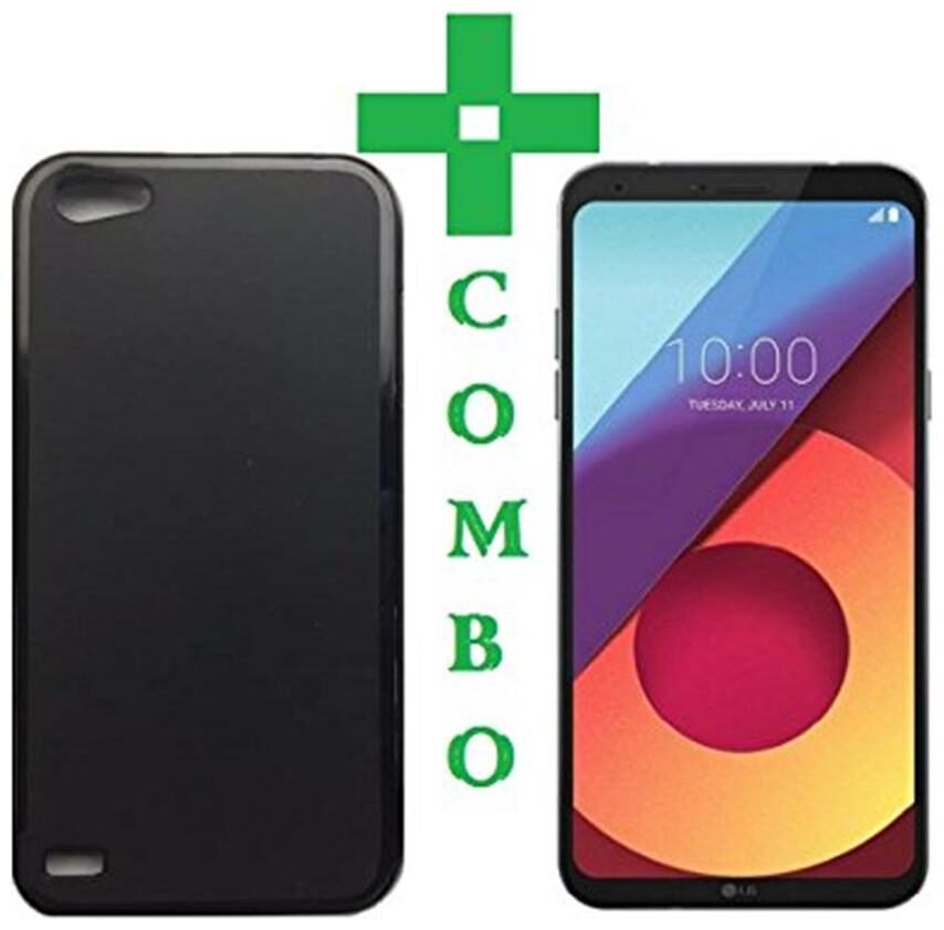 

Mascot max back cover (black) with tempered glass for LG Q6 plus