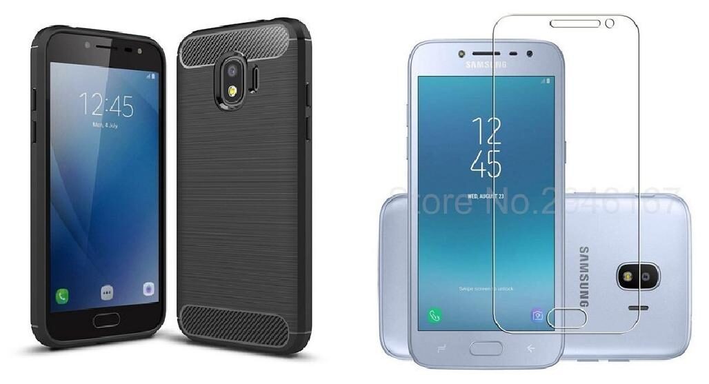 

Mascot max back cover black Hybrid case with tempered glass for samsung galaxy J2 2018