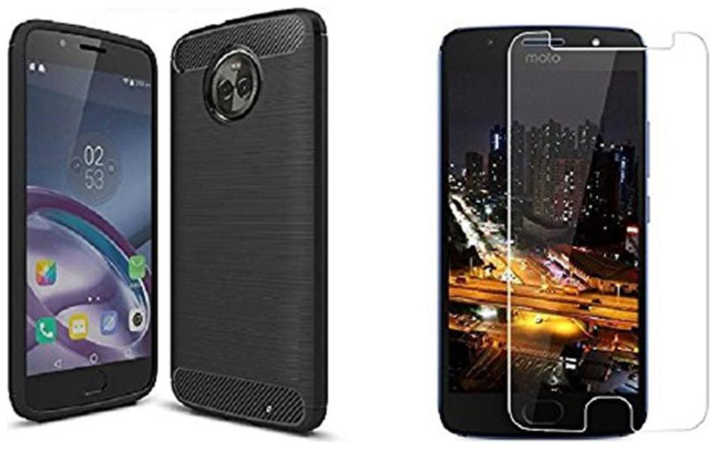 

Mascot max back cover Armor Grip case black with tempered glass for Motorola moto X4 (2017) edition