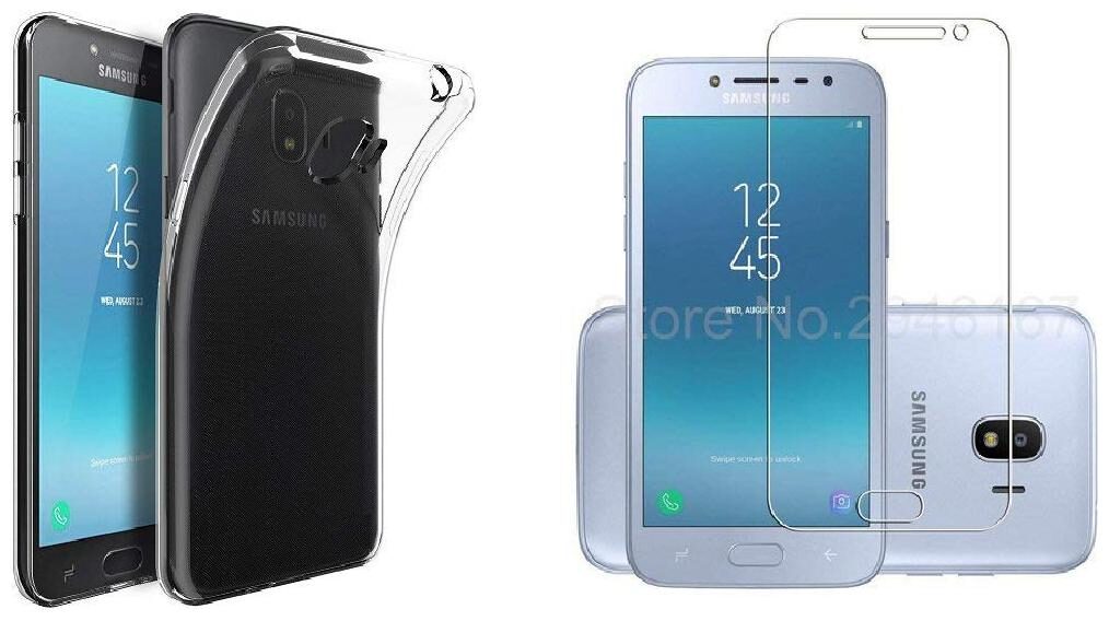 

Mascot max back cover transparent with tempered glass for samsung galaxy J2 2018