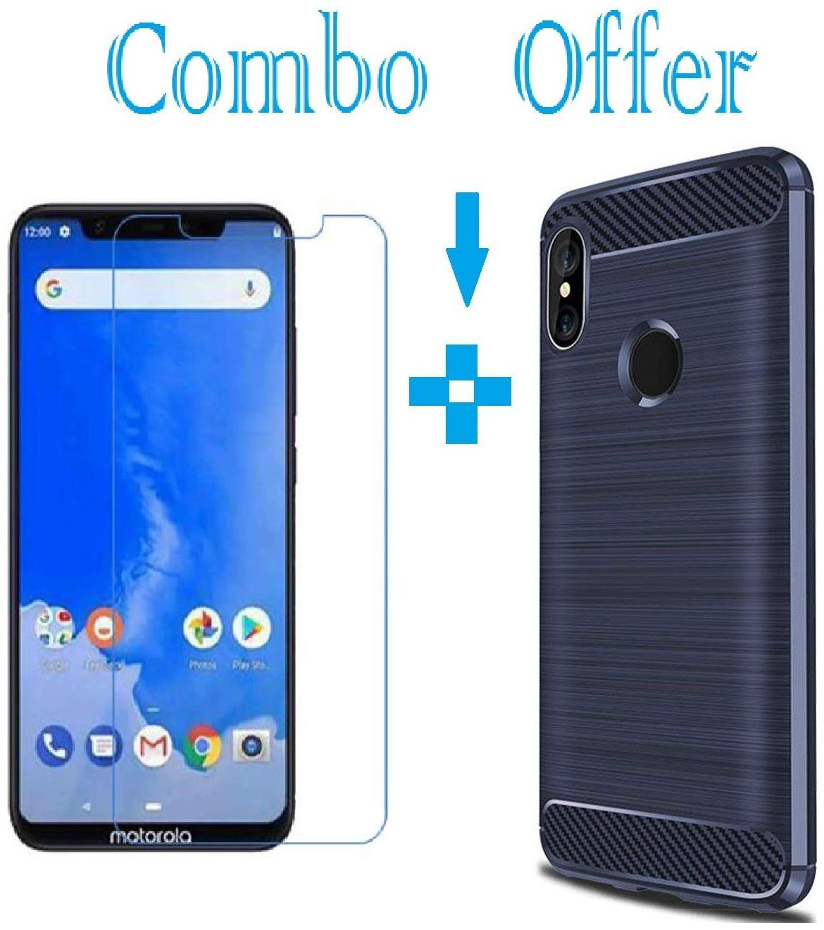 

Mascot max Back Cover For Motorola Moto One Power With Screen Guard (Black)