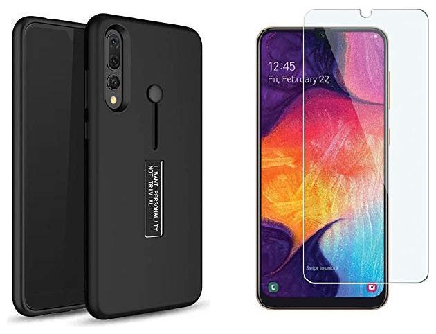 

Mascot Max Back Cover and Screen Guard For Galaxy A50 (Black)