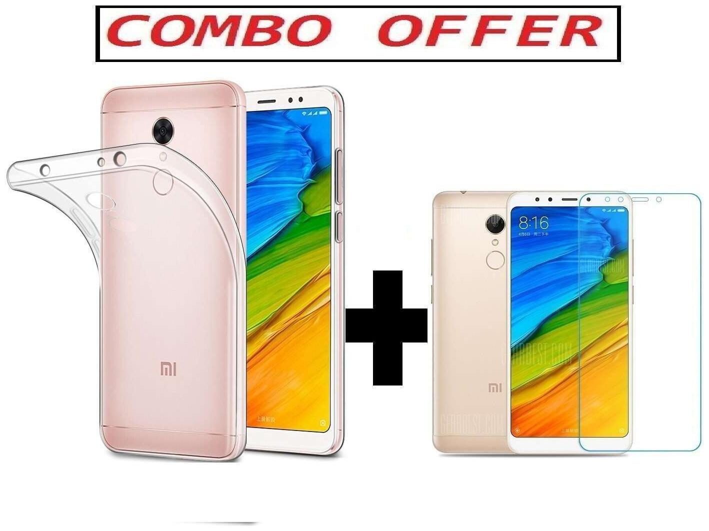 

Mascot max back cover transparent with tempered glass for Xiaomi redmi note5