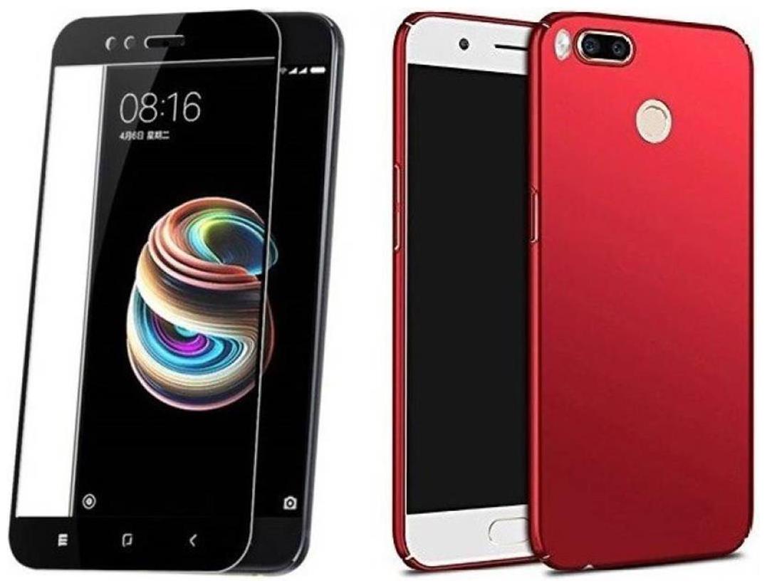 

Mascot max back cover Red with tempered glass Black for Xiaomi Mi A1