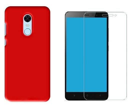 

Mascot max back cover red with tempered glass for Xiaomi redmi note5