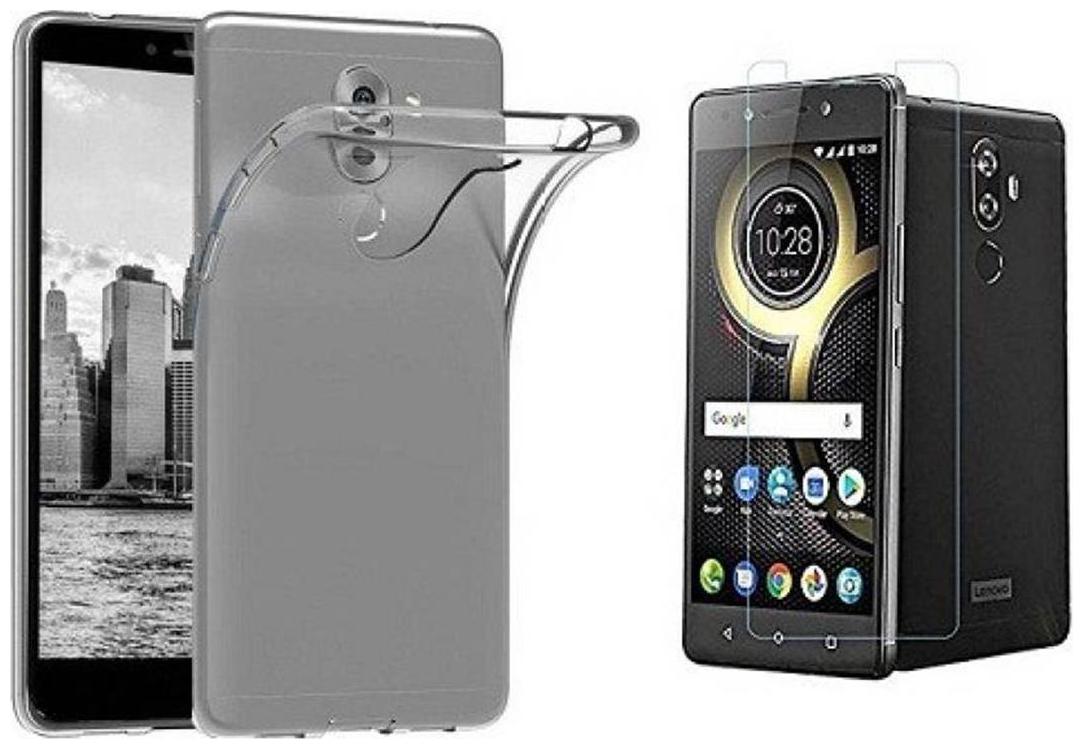

Mascot max Back Cover trasnparent With Tempered Glass For Lenovo K8 Note