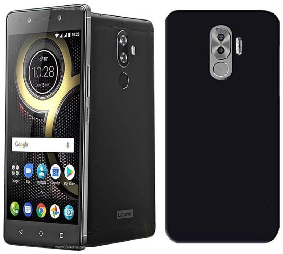

Mascot max back cover black with tempered glass for Lenovo K8 note