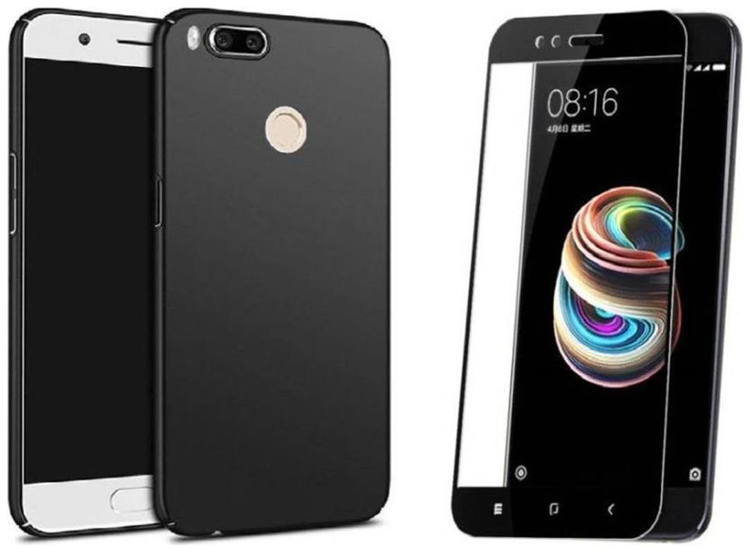 

Mascot max back cover Black with tempered glass Black for Xiaomi Mi A1