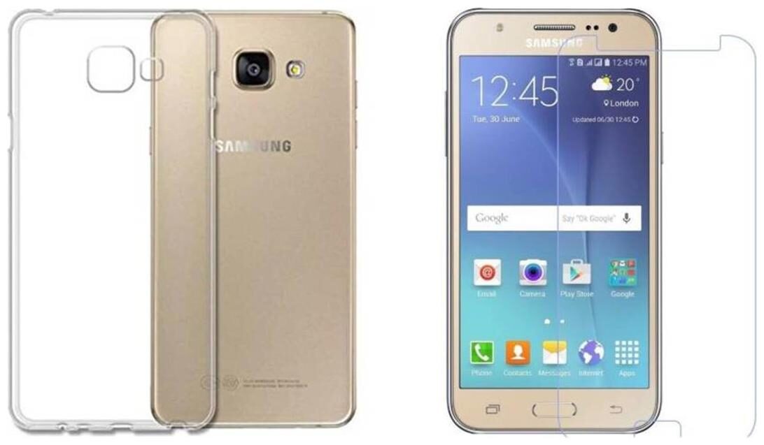 

Mascot max combo pack tempered glass with transparent back cover for Samsung galaxy J7 Nxt