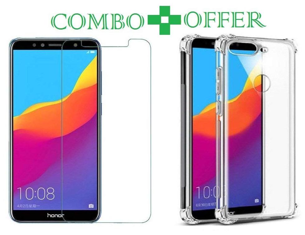 

Mascot Max (Combo pack ) Boom Transparent back cover with tempered glass 0 33mm 2 5D Curved glass for Huawei Honor 7C