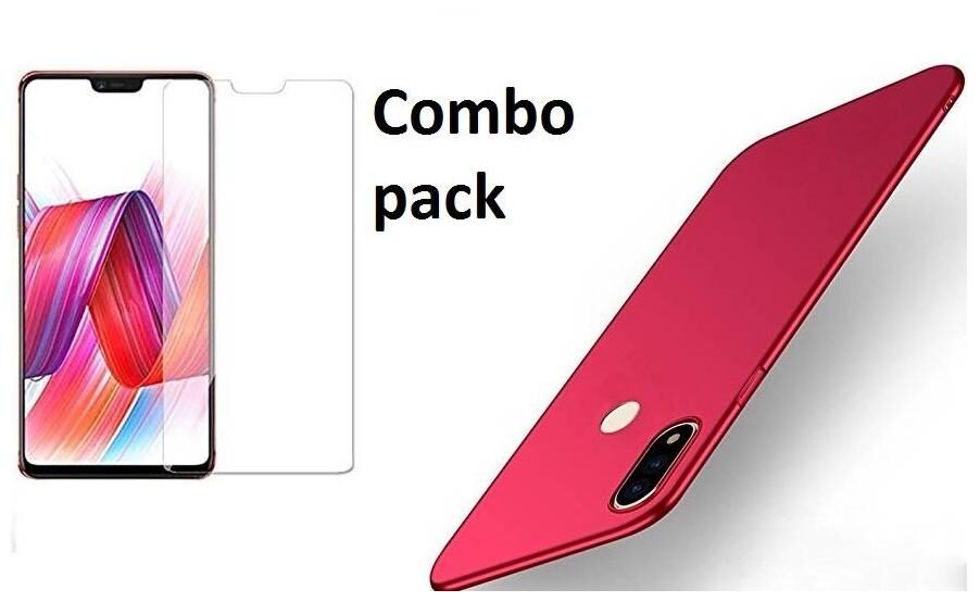

Mascot Max (Combo pack) back cover Red Premium quality case with tempered glass 0 33m 2 5D glass for Vivo V9