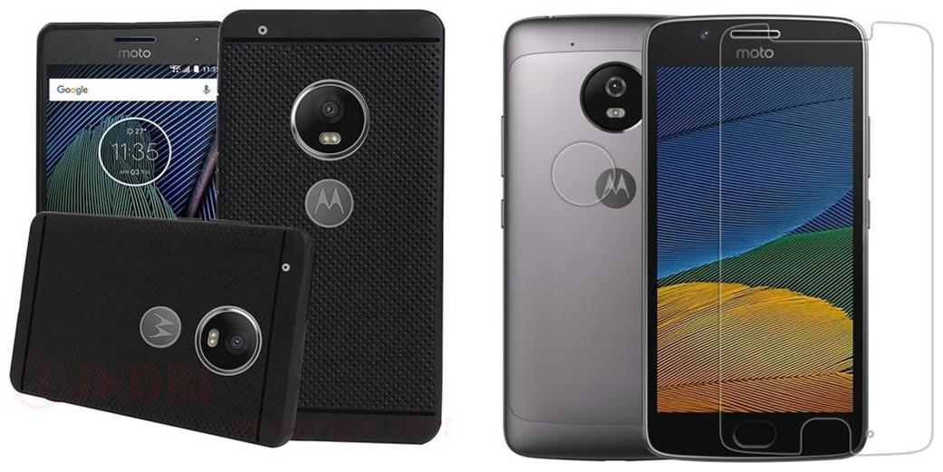 

Mascot Max Dotted Back Cover Black With Tempered Glass For Motorola Moto G5 Plus