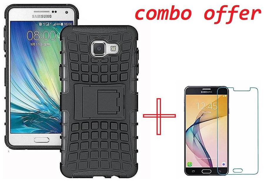 

Mascot max defender black back cover with tempered glass for Samsung galaxy On7prime
