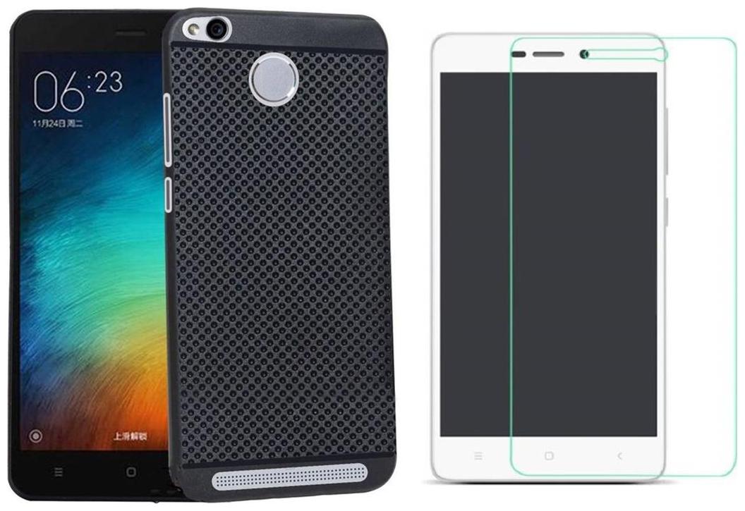 

Mascot max Dotted back cover with temepred glass for Redmi 4