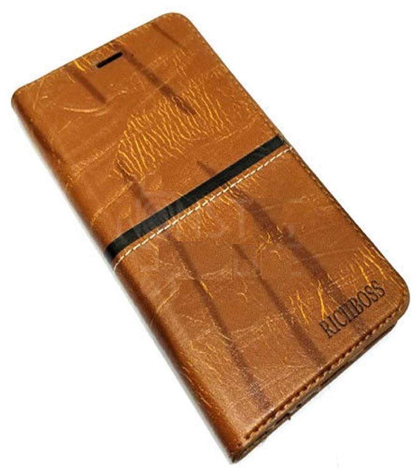 

Mascot max Flip cover Artificial Leather Wallet flip cover Gold for Samsung Galaxy J7 max