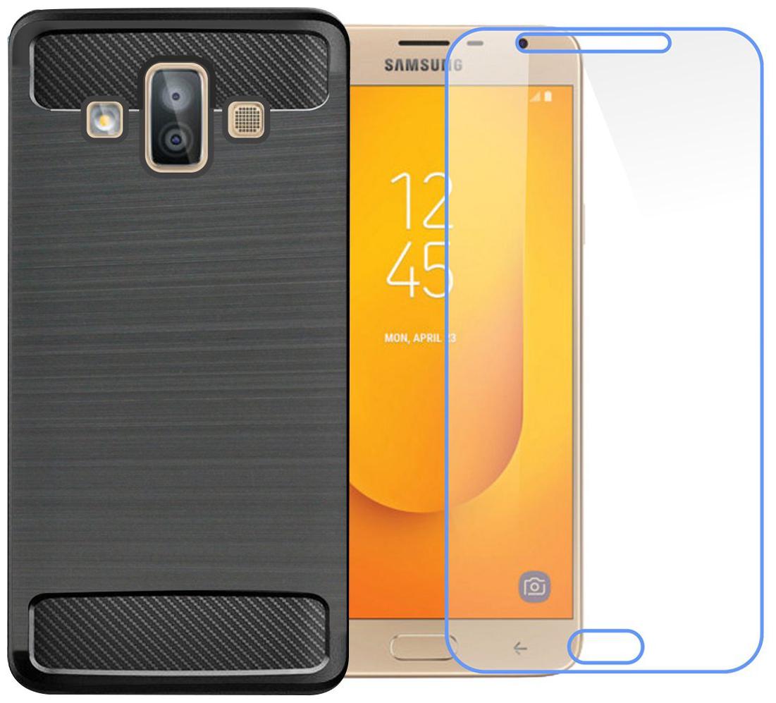 

Mascot max Hybrid back cover black with tempered glass for Samsung Galalxy J7 Duo