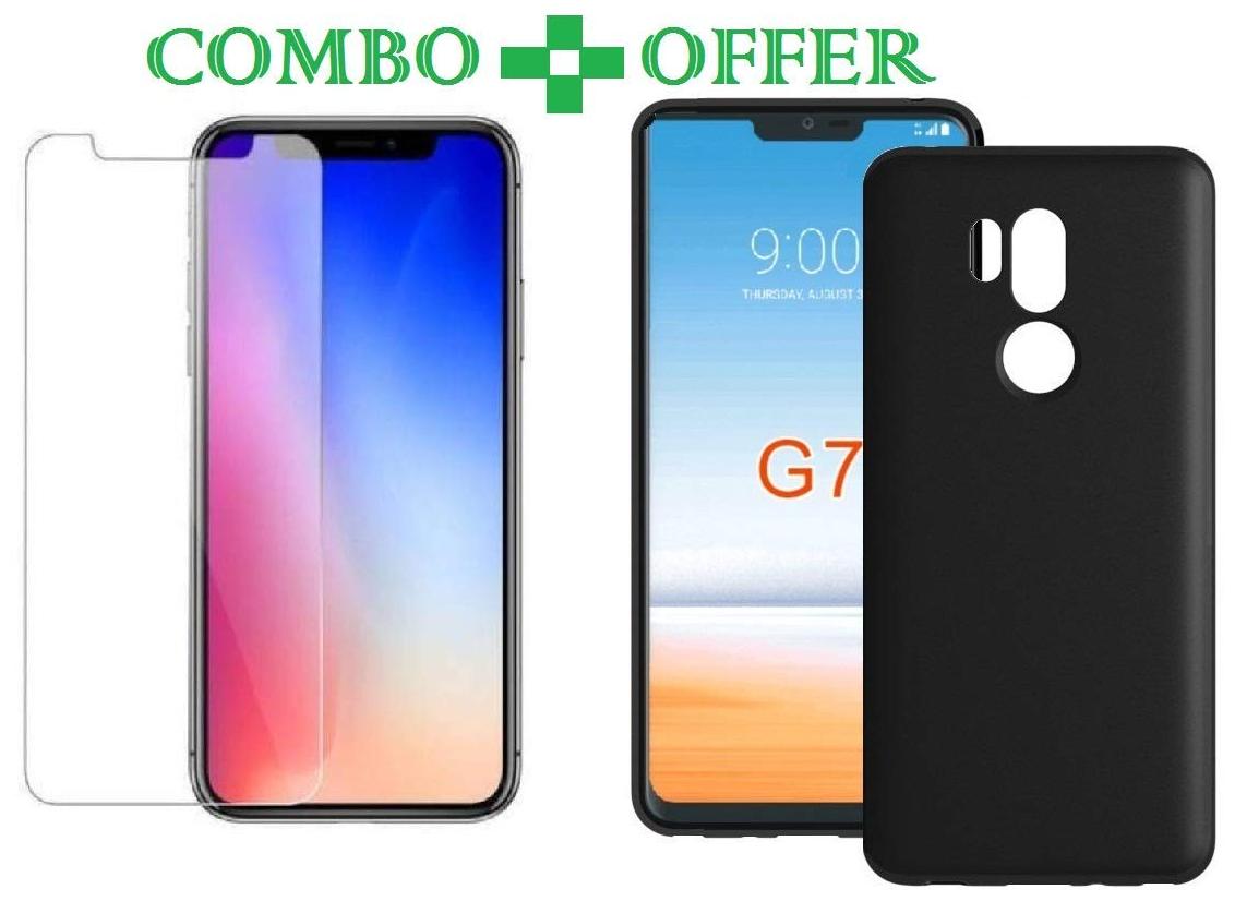 

Mascot max back cover black with tempered glass for LG G7 plus G7 Back Cover Black