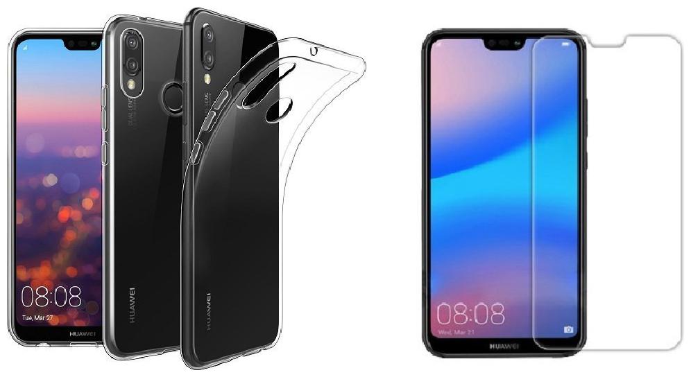 

Mascot max transparent back cover with tempered glass 0 33mm 2 5D Curved glass for Honor P20 lite