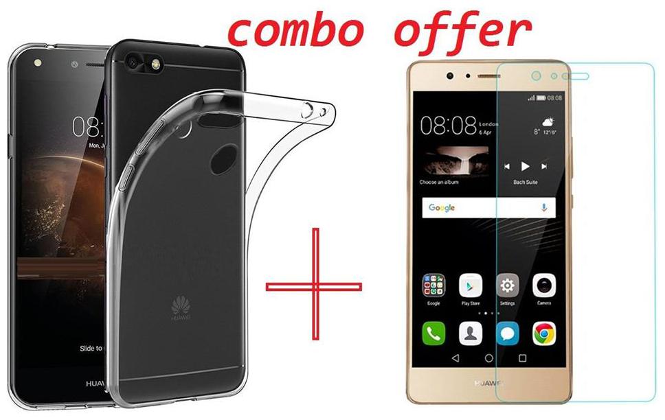 

Mascot max transparent back cover with tempered glass for Honor P9lite