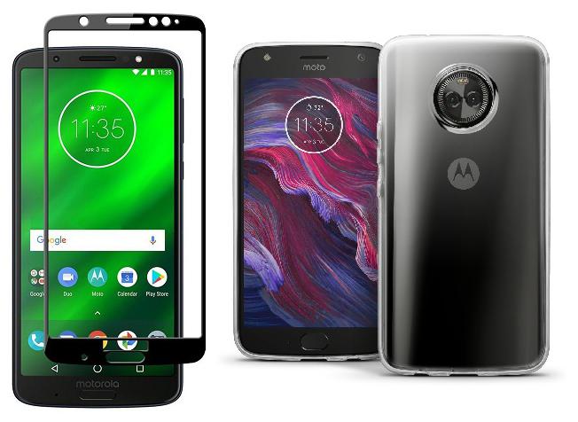 

Mascot max tempered glass black 9H glass with transparent back cover for Motorola Moto G6 plus