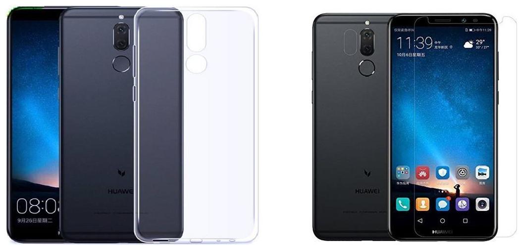 

Mascot max transparent back cover with tempered glass for Honor 9i