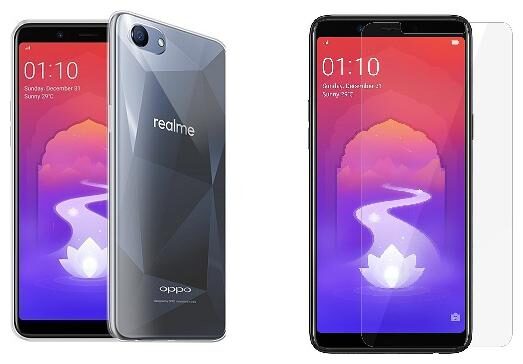 

Mascot Max Tempered Glass 0 33Mm 2 5D Glass With Transparent Back Cover Soft Case For Realme1