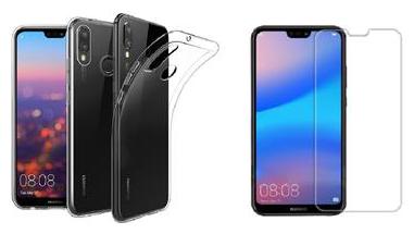 

Mascot max transparent back cover with tempered glass 0 33mm 2 5D Curved glass for Honor P20 lite