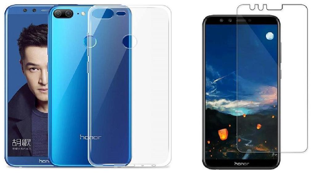 

Mascot max transparent back cover with tempered glass for Huawei Honor 9lite