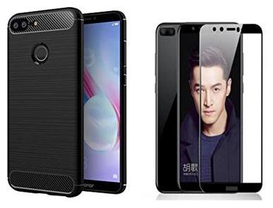 

Mascot max tempered glass black with Armor back cover balck for Huawei honor 9lite