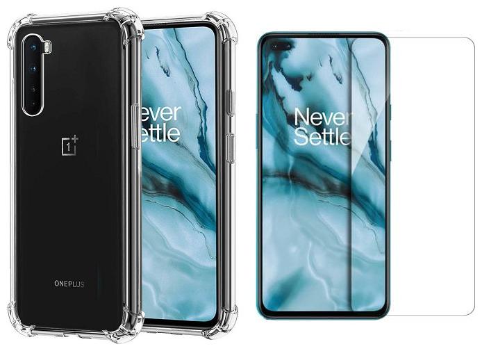 

Mascot Max tempered glass 0 33mm 2 5D tempered glass with Transparent shock proof hybrid back cover for One Plus Nord