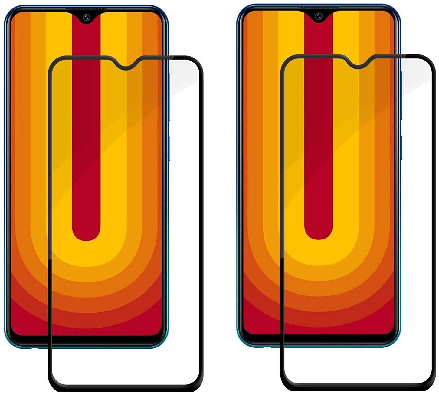 

Mascot Max Tempered glass 9H 2 5D tempered glass Black pack of 2 for Vivo U110 Vivo Y17 Y15 Y12 2019