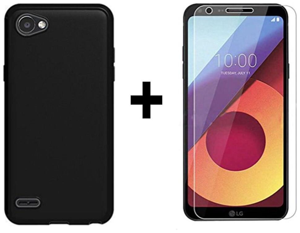 

Mascot max tempered glass with back cover black for LG Q6