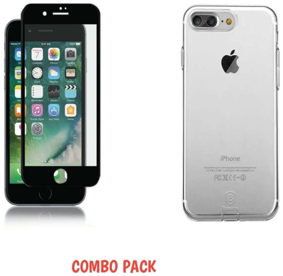 

Mascot max tempered glass 9H glass with transparent back cover for Apple Iphone 8Plus
