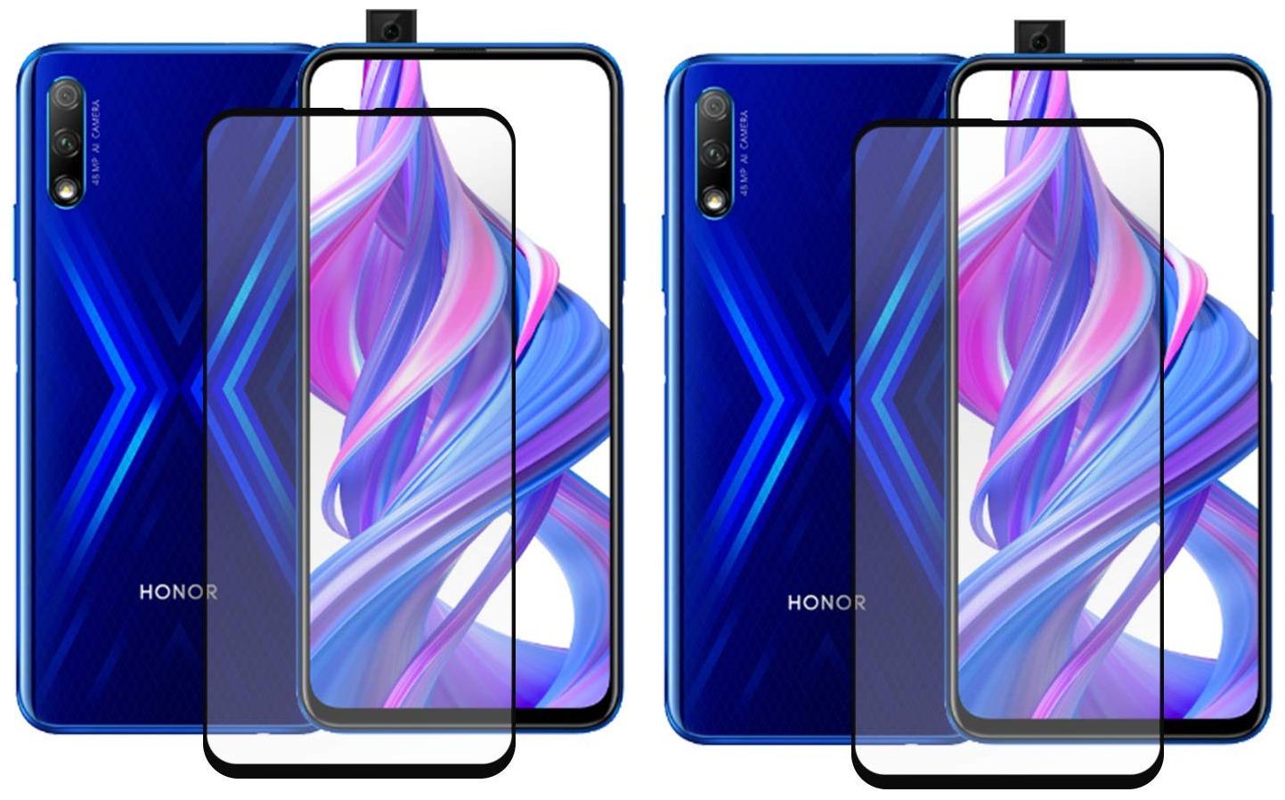 

Mascot Max tempered glass 2 5d 9H black tempered glass Edege to Edge cover for Honor 9x pro pack of 2