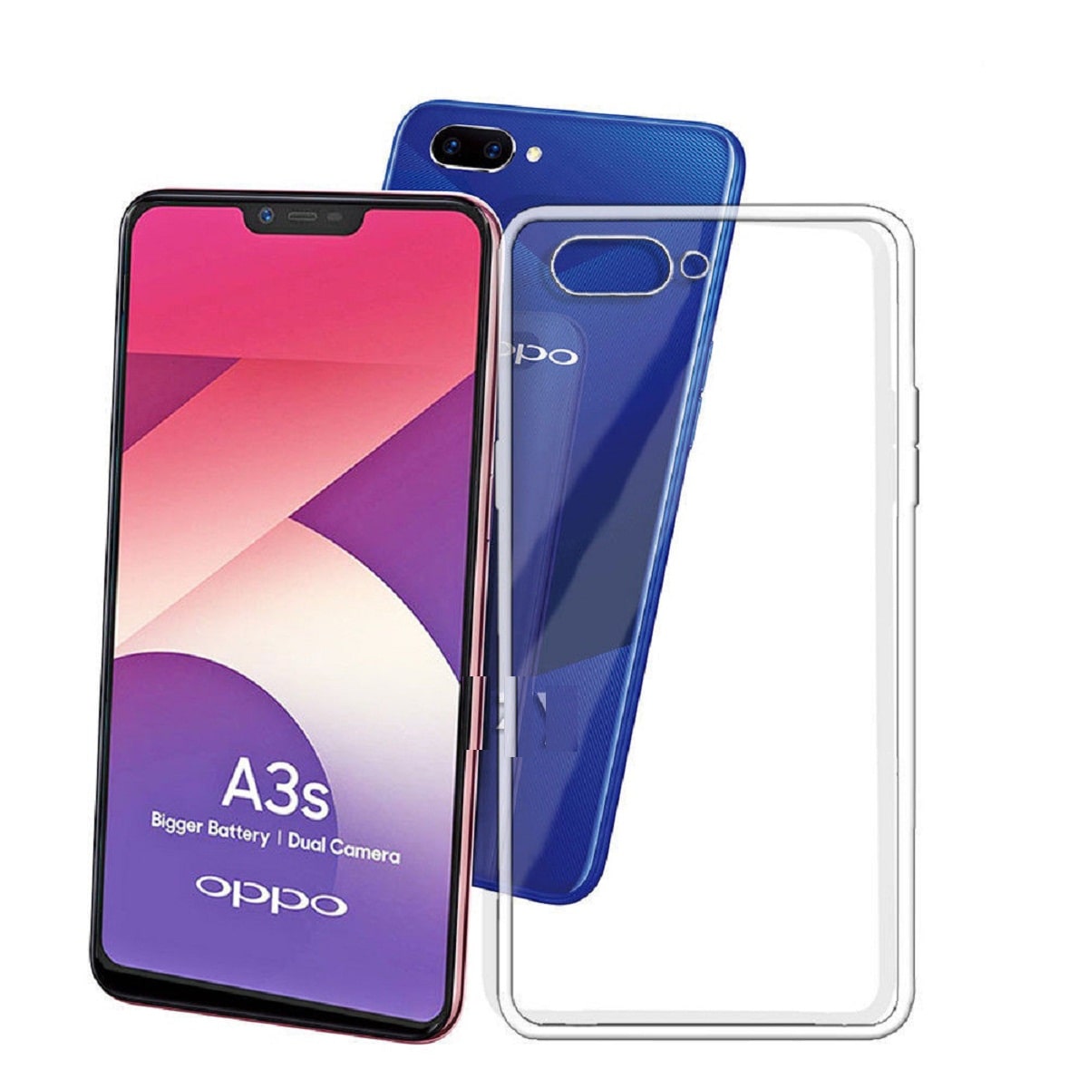

Max Pro Rubber Back Cover For OPPO A3s ( Transparent )