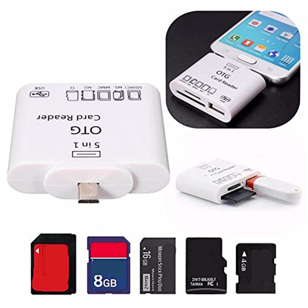 

MENDLY Orignal Smart Card Reader 5 in 1 Micro USB OTG Adapter For All Smartphones (1 year warranty)