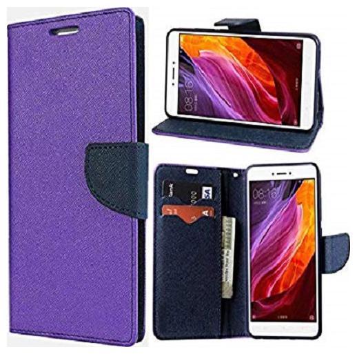 

MFISHING Faux Leather Flip Cover For Realme C2 ( Purple )
