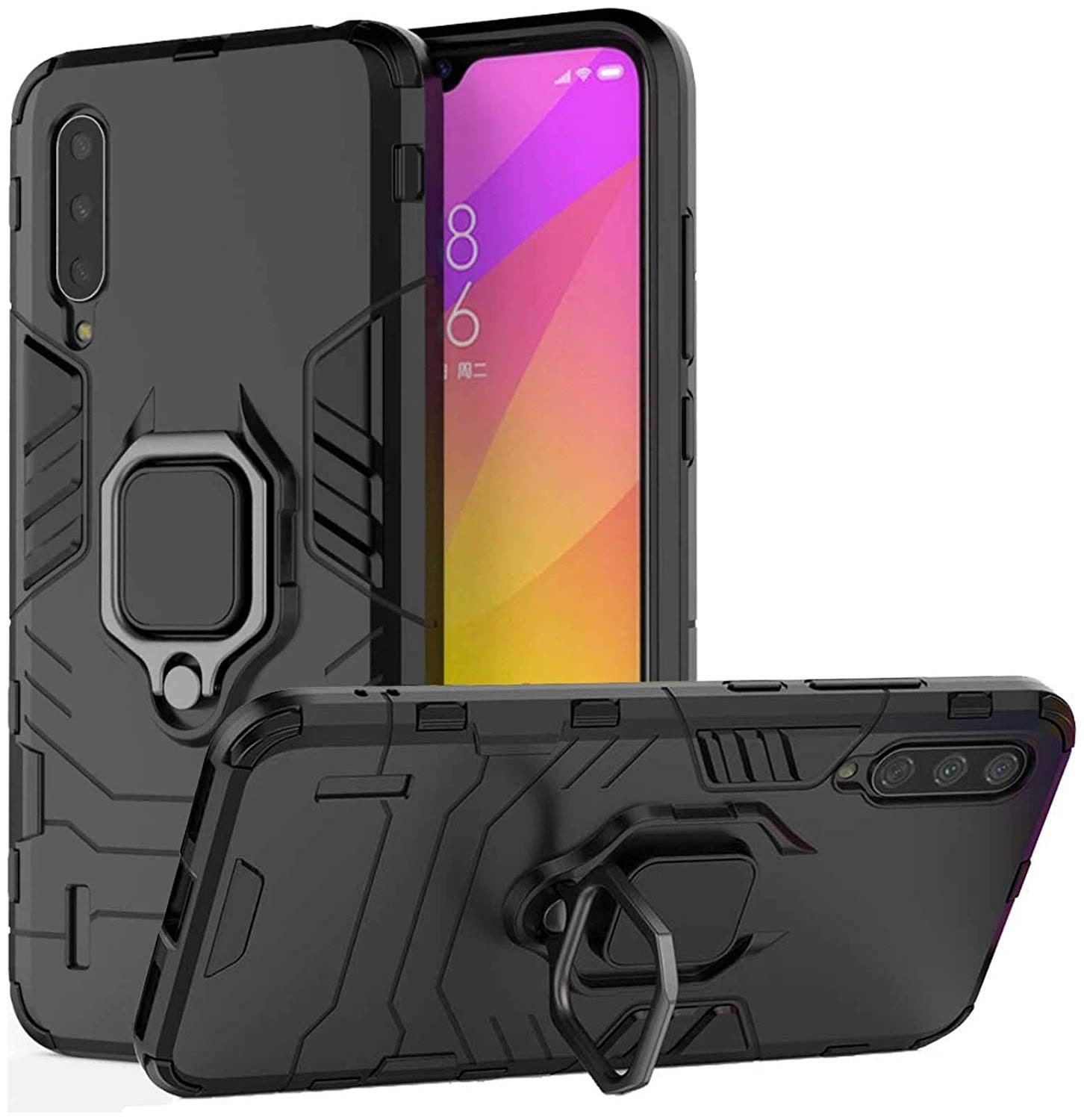 Mi A3 Back Cover Case for Xiaomi Mi A3 Covers and Cases Rugged Armor TPU + PC Hybrid Kickstand Back Case/Cover with Ring Holder Designed for Xiaomi Mi