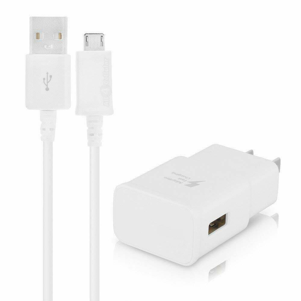 

Micro USB 3 Ft Cord Android W Wall Adapter Adaptive Fast Charger for Samsung