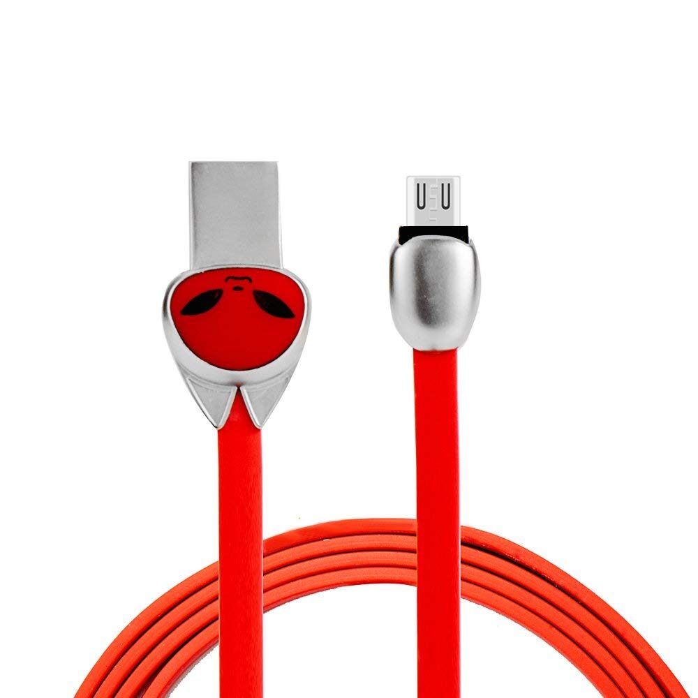 

Micro usb flat TPE 1 meter long quick charge and sync data cable for - Samsung Lenovo LG Moto and all other micro compatible device (Cherry Red)