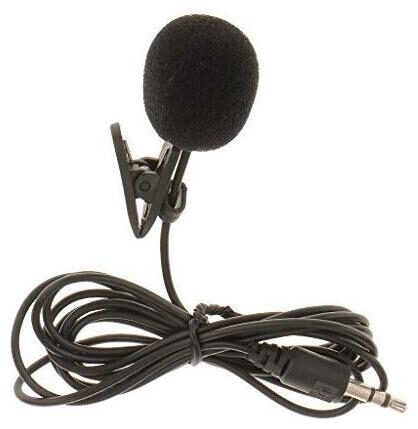 

Mini Collar Mic 3 5mm Microphone Collar Tie Mic 2m Cable Length for Laptops PC Mobiles-Black