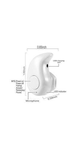 Mini Style Wireless Invisible Bluetooth Headset 4.0 In-Ear Earphone Earbud Earpiece By BS Enterprise (Random Color)