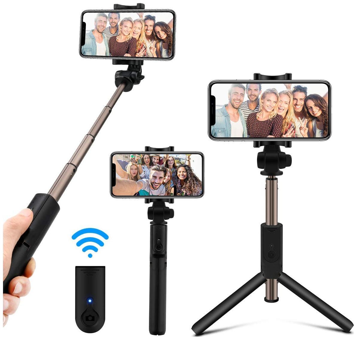 

Mobilife Bluetooth Extendable Selfie Stick with Wireless Remote and Tripod Stand Selfie Stick (Black)