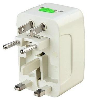 MOGRAB All IN ONE INTERNATIONAL ADAPTOR UNIVERSAL WORLD WIDE TRAVEL CHARGER ADAPTOR PLUG WHITE by Laxmi Communications